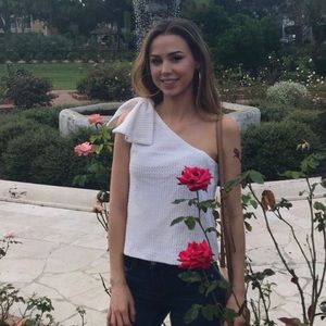 Club Monaco One shoulder bow top